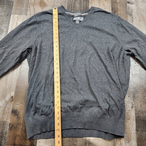 Mens Eddie Bauer size XLT Merino Cotton Vneck Long Sleeve Pullover Sweater - Picture 4 of 8